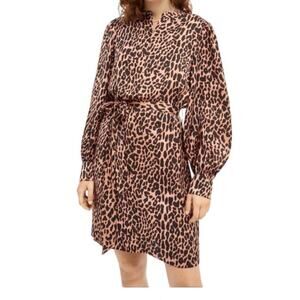 Scotch & Soda dress Leopard print long sleeve shift pink X-Small XS